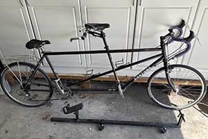 Photo of a Santana Vision + Yakima SideWinder Roof Rack Mount Tandem Bicycle For Sale